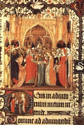 Ms Lat 919 fol.37 Jungfruns äktenskap, från Grandes Heures de Duc de Berry av French School