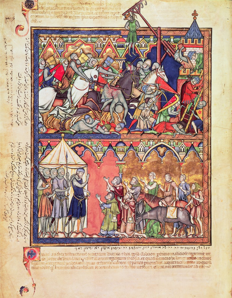 Ms M 638 f.10v Joshua, från Morgan Picture Bible, c.1244-54 av French School