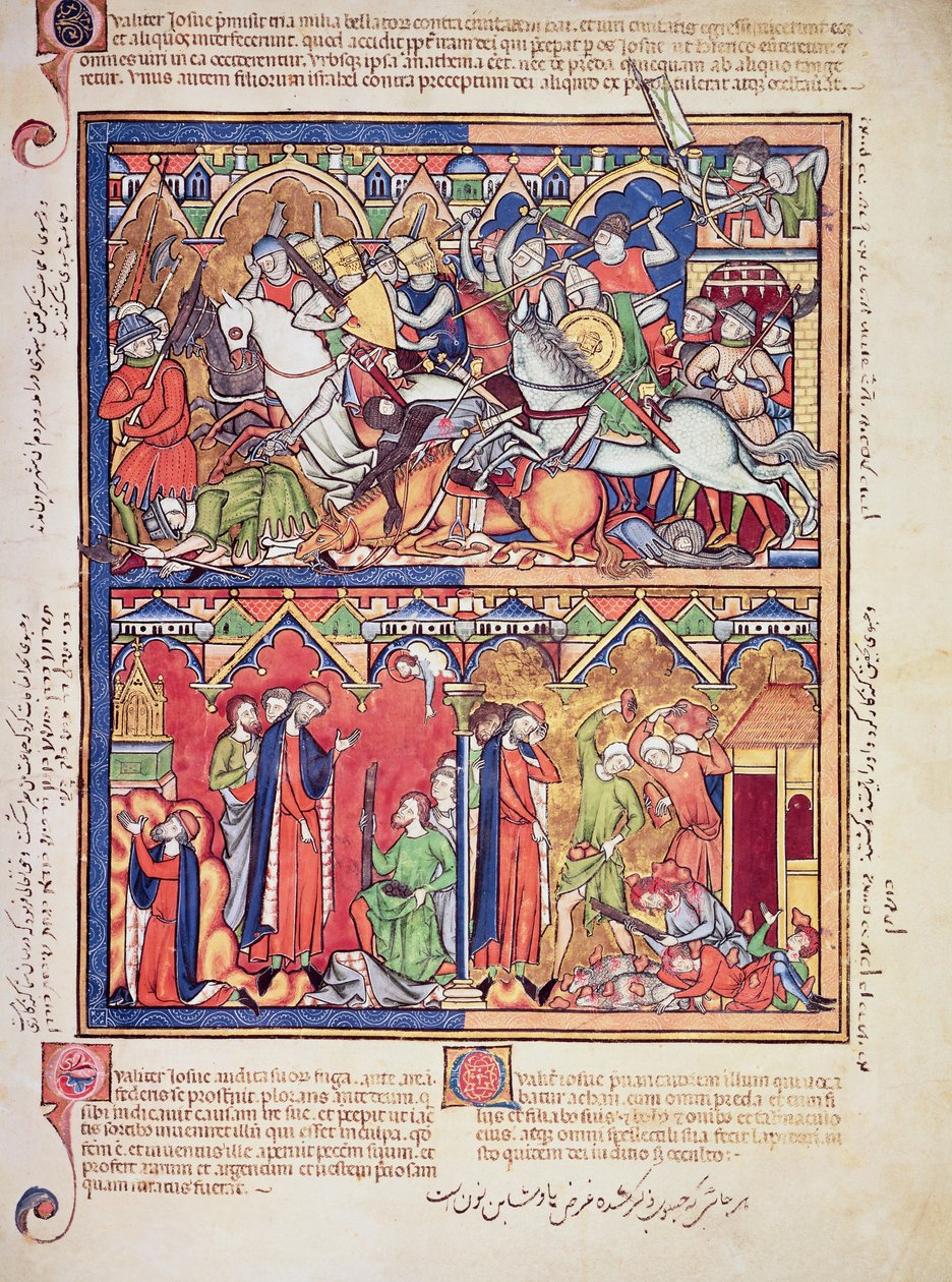 Ms M 638 fol.10r Joshua, från Morgan Picture Bible, c.1244-54 av French School