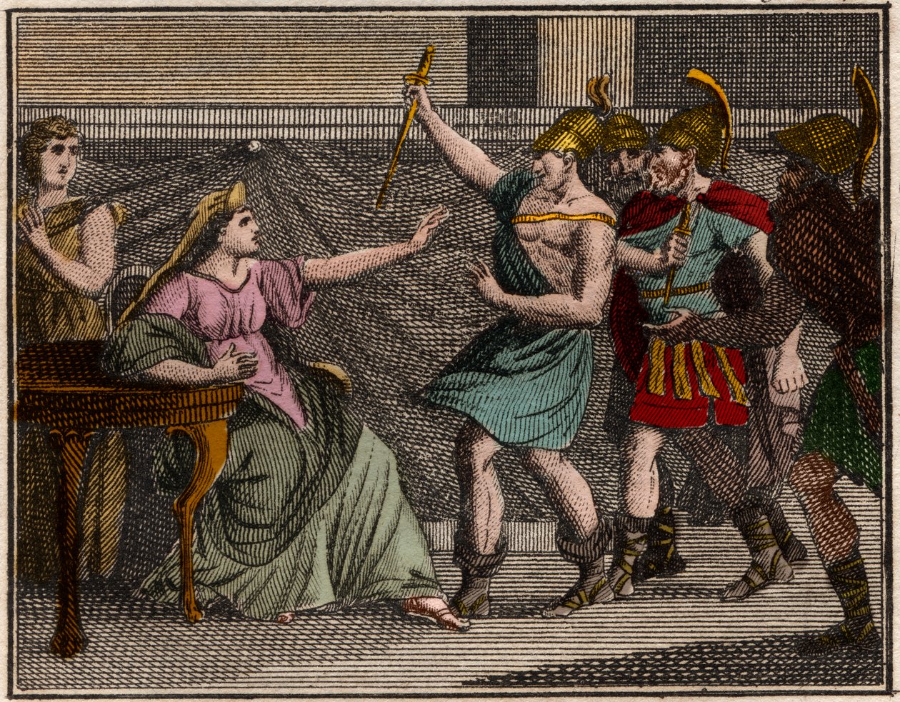 Mordet på Olympias (Mor till Alexander Great). av French School