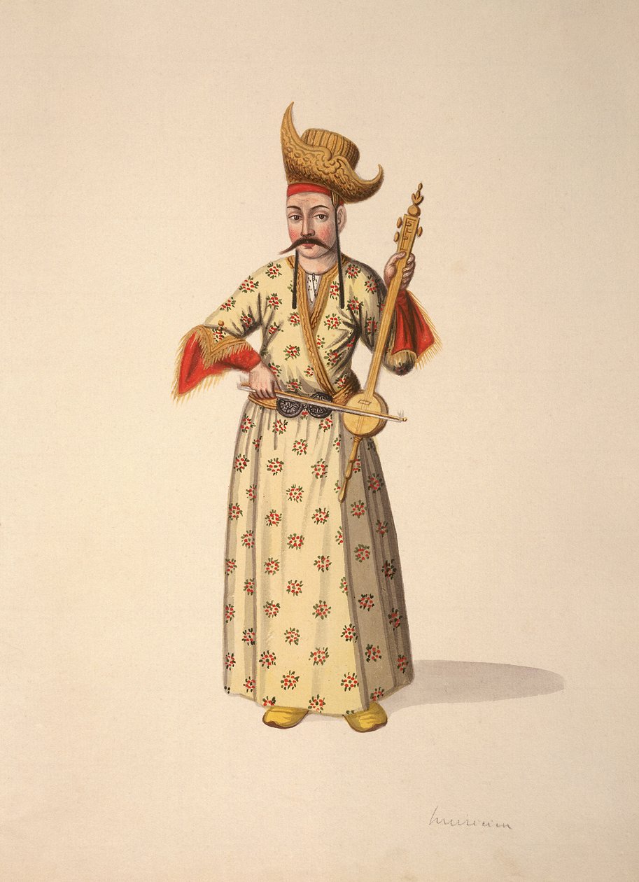 Musiker, ottomansk tid, 1700-talets tredje kvartal (wc på papper) av French School