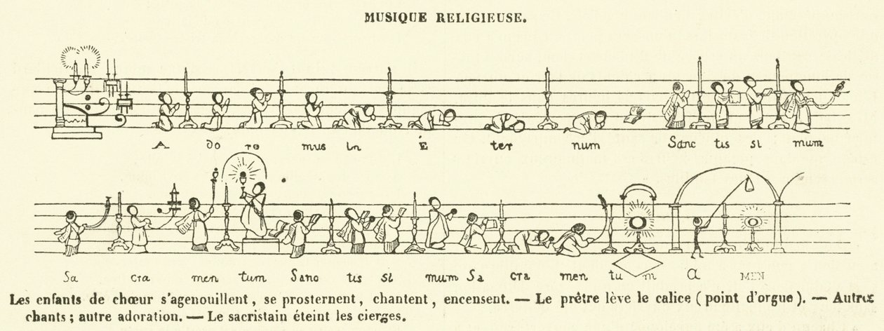 Religiös musik (gravyr) av French School