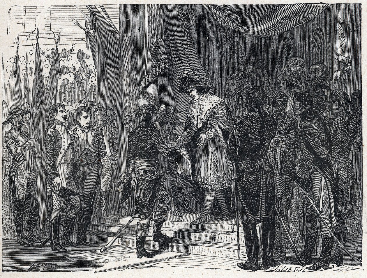 Napoleon Bonaparte (1769-1821) överlämnade handeln med Campoformio (Campo-Formio, Campo Formio) till ledamoten av direktionen den 10 december 1797. Denna handel mellan Frankrike och Österrike markerar slutet på den första koalitionen, av French School