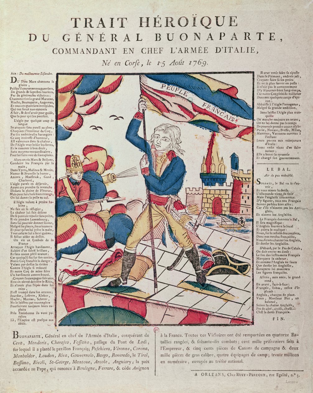 Napoleon I (1769-1821) på bron vid Arcola, 17 november 1796, 1700-1800-talet av French School