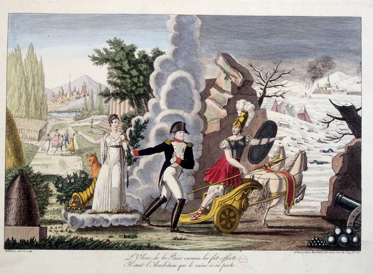 Napoleon I Between War and Peace, cirka 1815 - Napoleon mellan krig och fred - Fredens oliv förgäves erbjöds honom, han följer ambitionen som ledde honom till hans förlust - i "Napoleon 1er", en attrappsamling av tecknade serier av French School