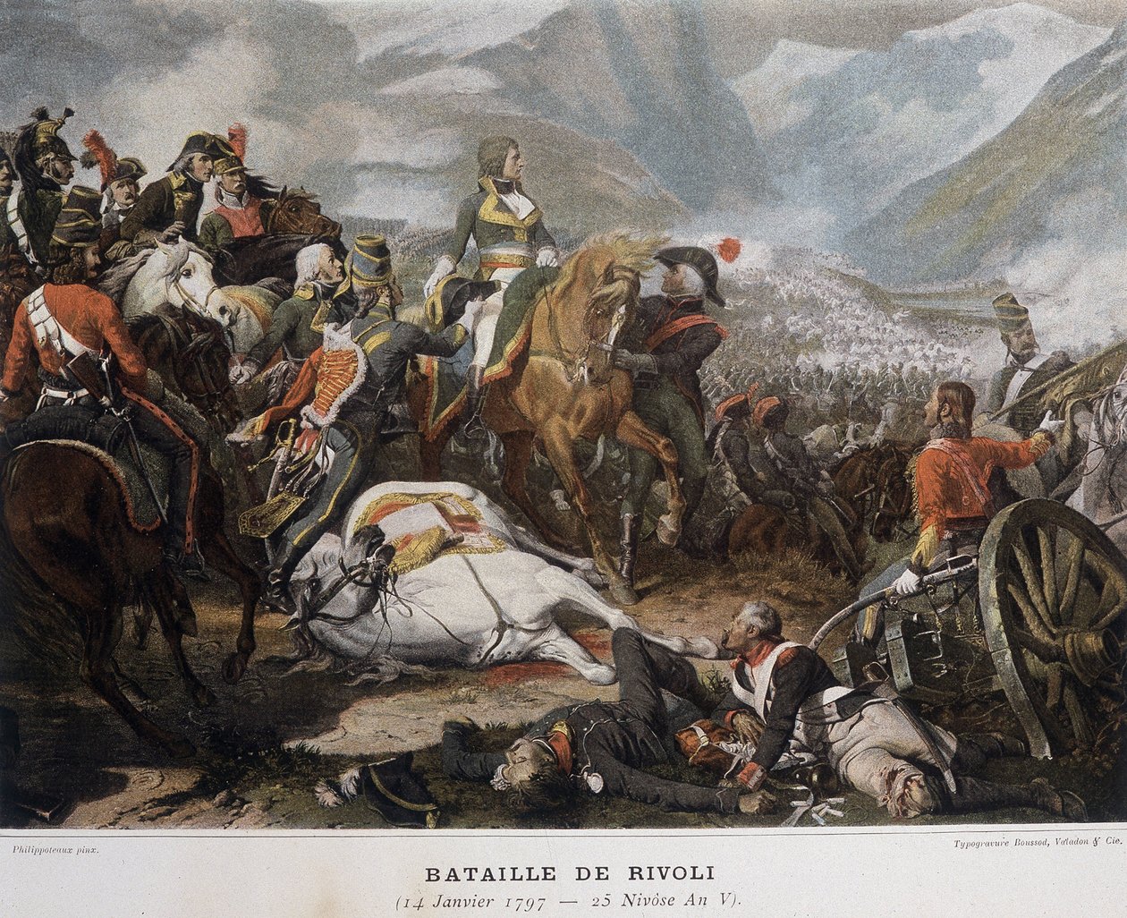 Napoleon i slaget vid Rivoli den 14 januari av French School