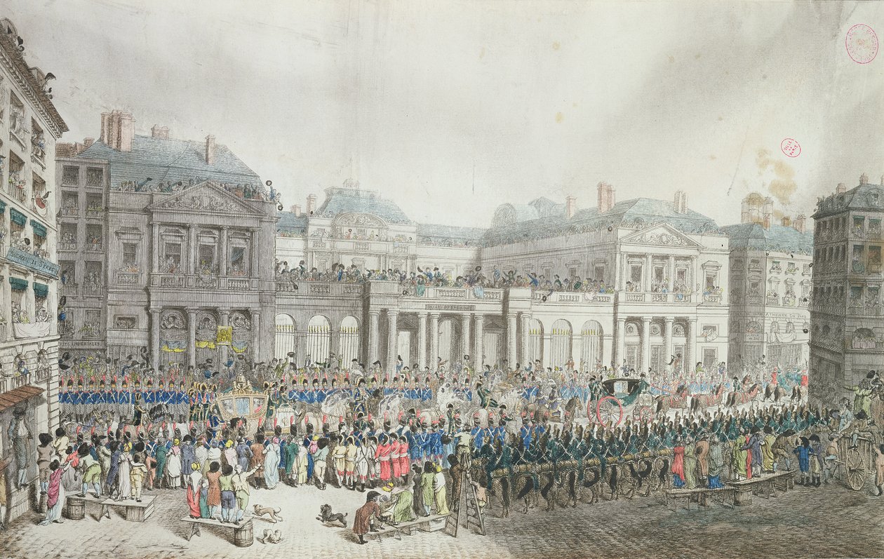 Napoleons kröningståg passerar statsrådet, 2 december 1804 av French School