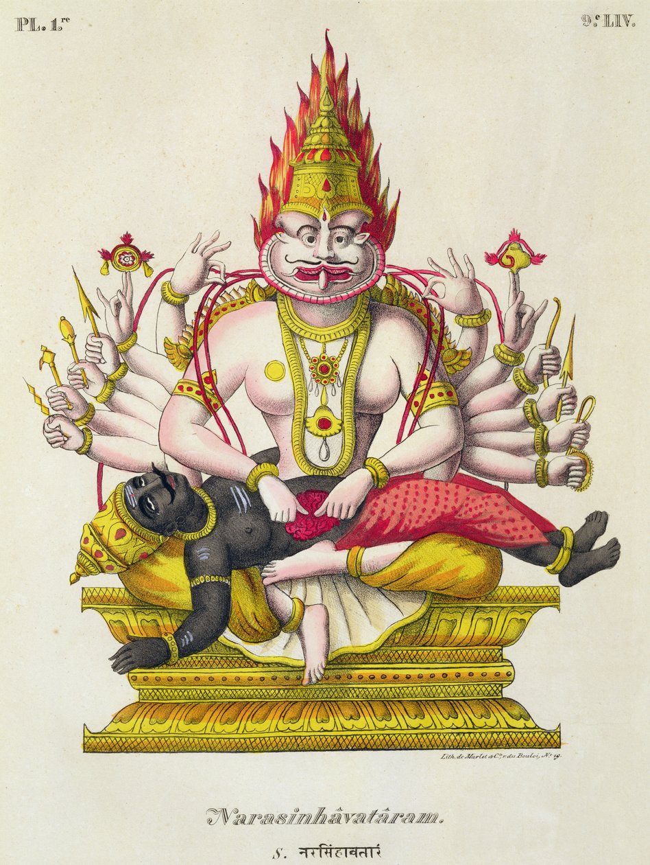 Narasimha, graverad av de Marlet av French School