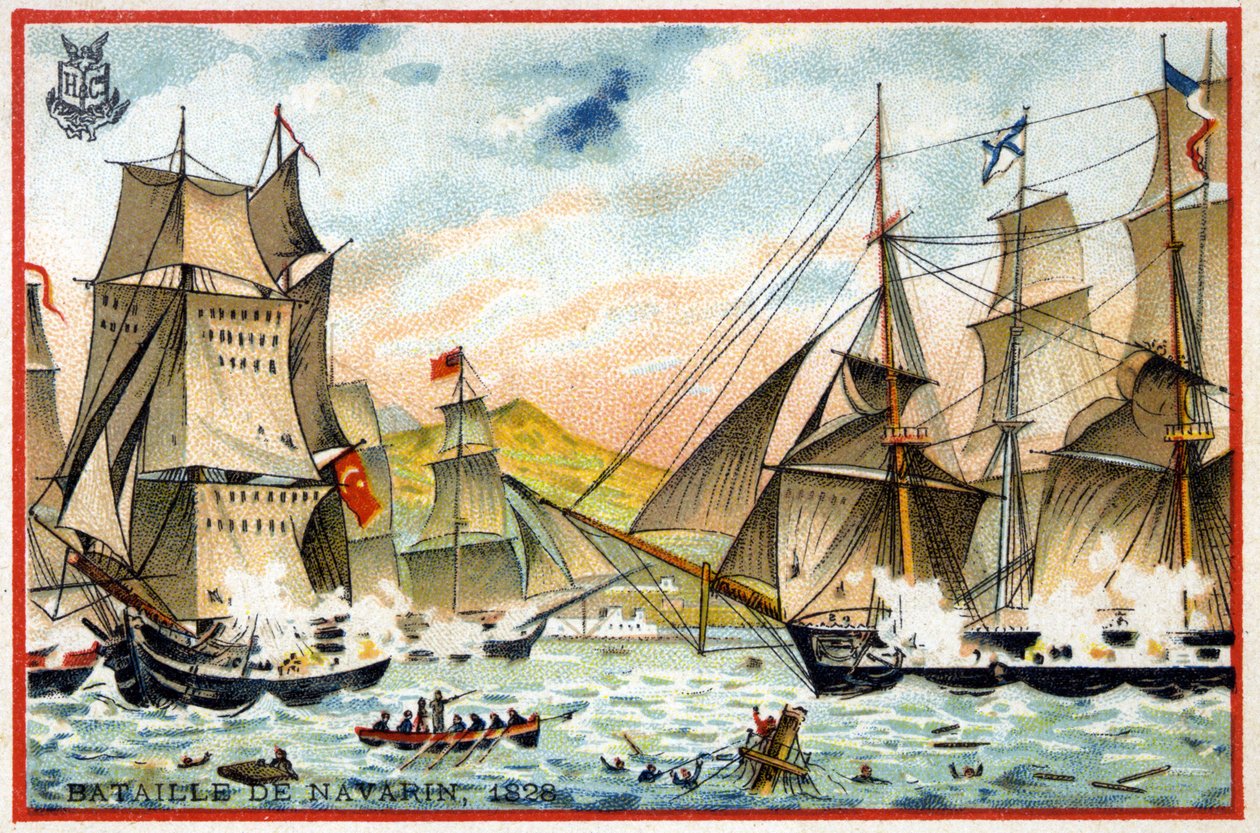 Navarins strid om trippelalliansen mot den turkisk-egyptiska flottan den 28 oktober av French School