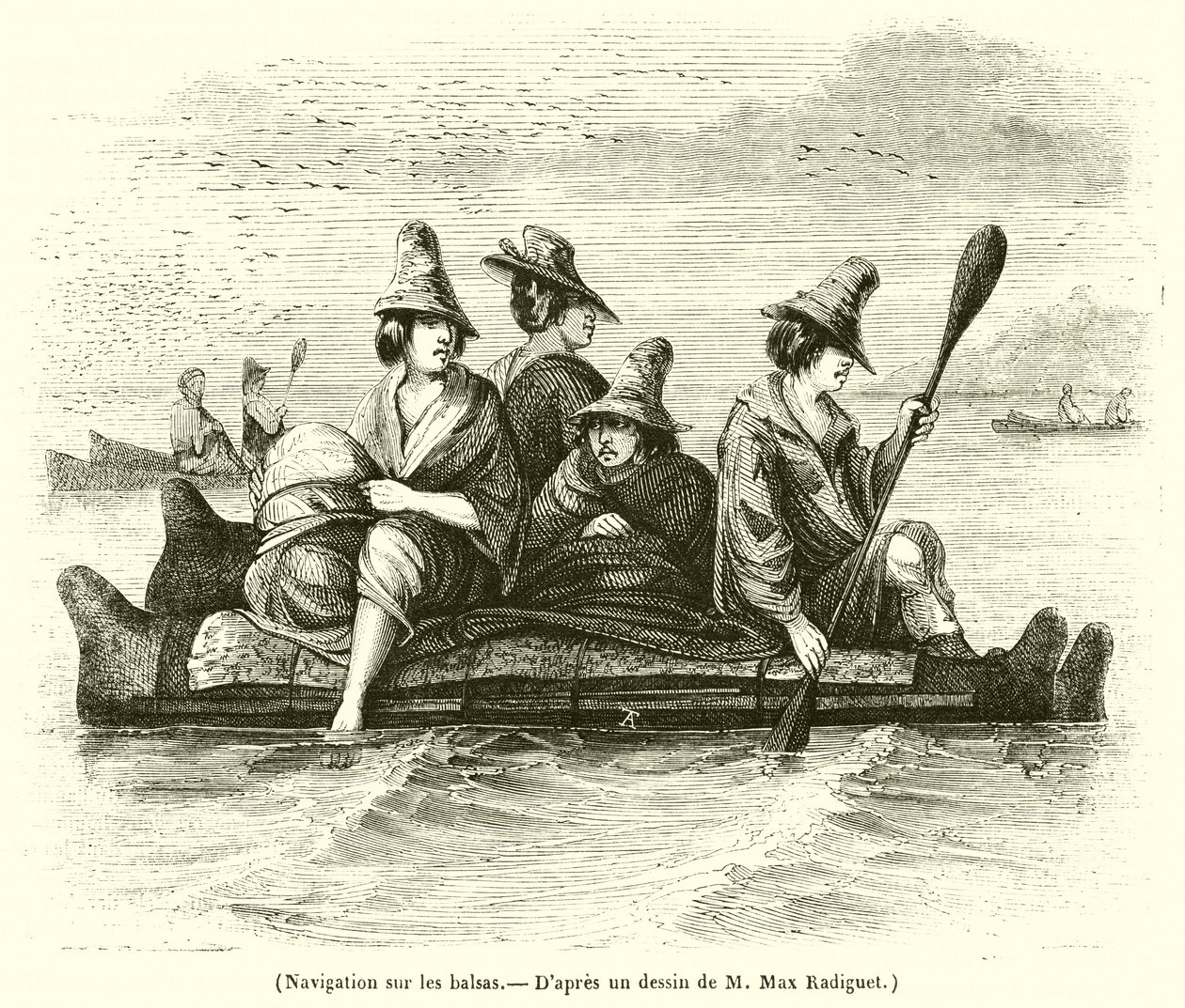 Segling på balsamerna (gravyr) av French School