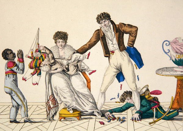 Nyårsgåvor, plansch 32 från "le Bon Genre", ca 1800-1810 (färggravyr) av French School