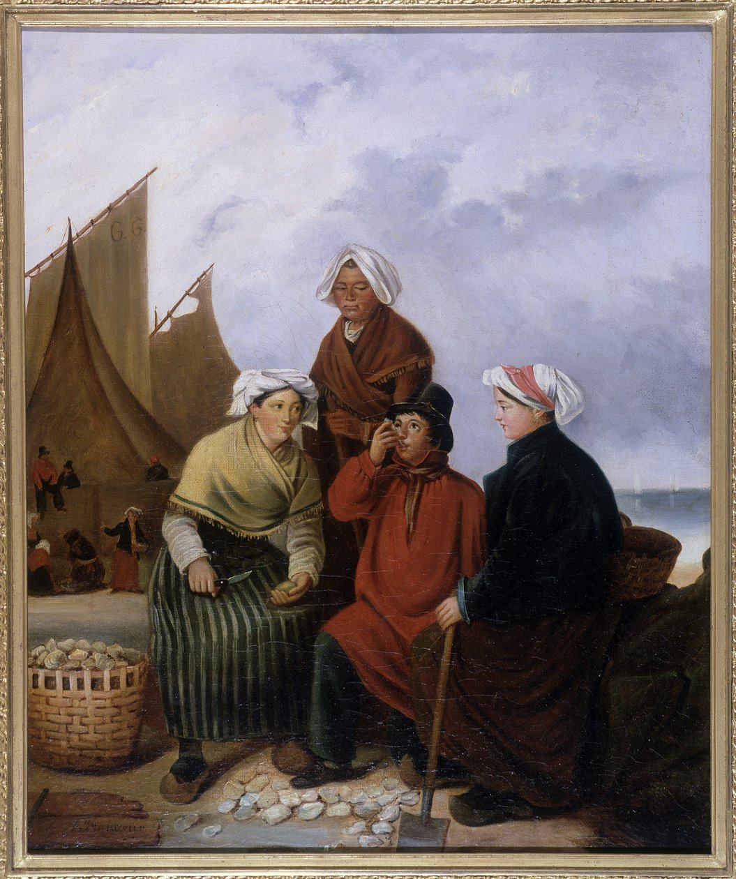 Normandie, ostronprovning - Olja av Francoeur av French School