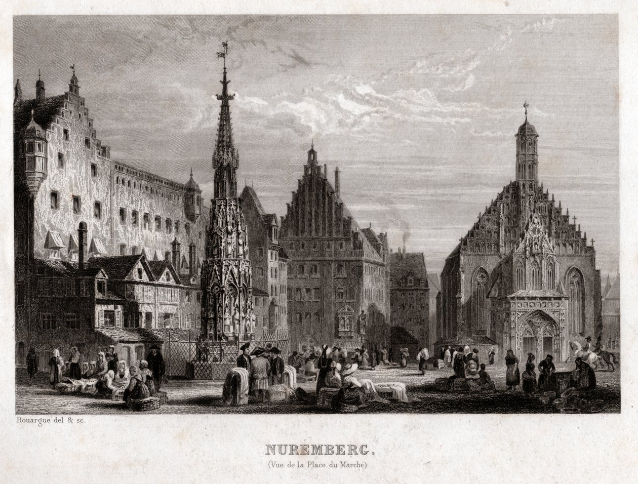 Nürnberg. (gravyr, ca 1830) av French School