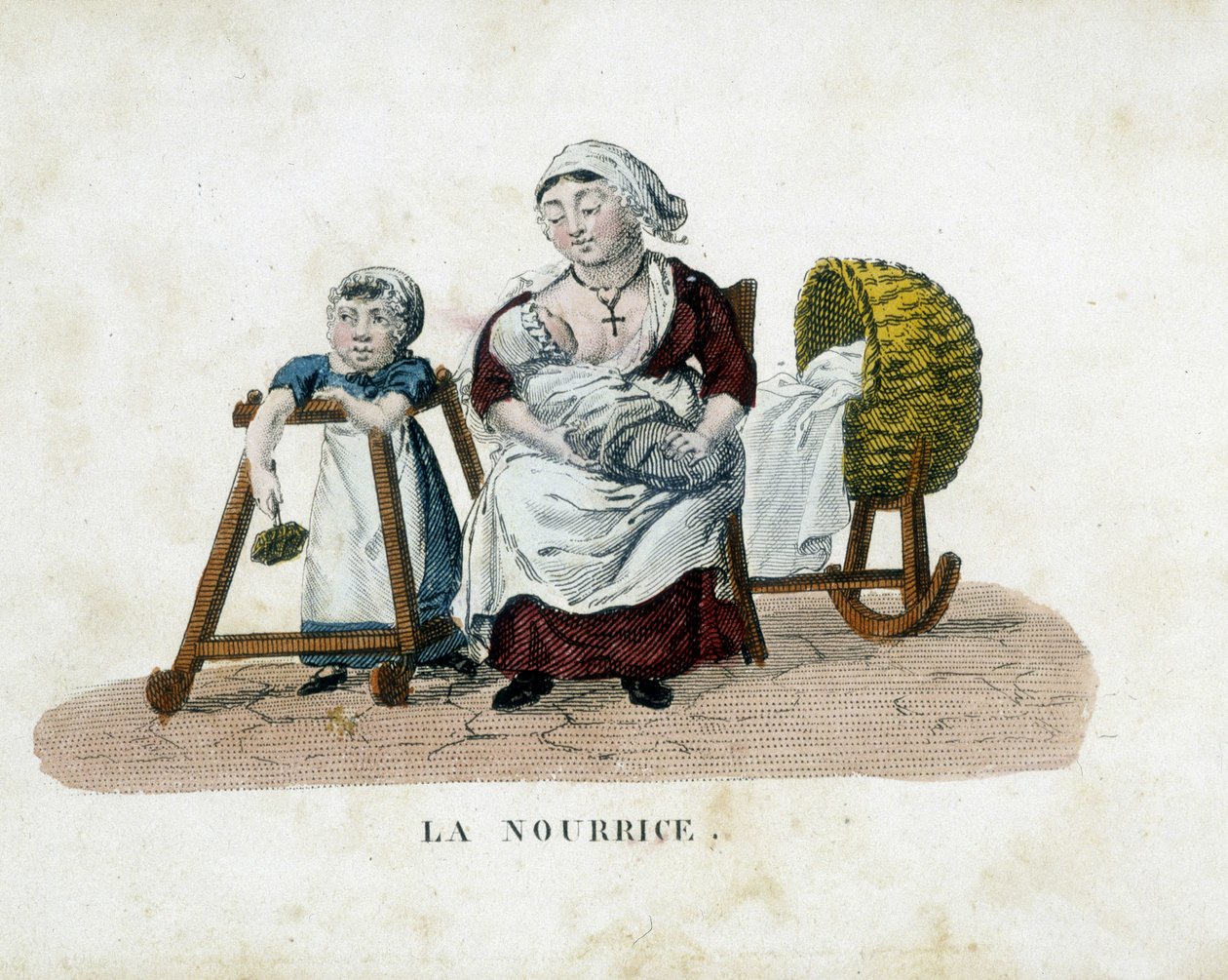 Sjuksköterska - gravyr, deb. 1800-talet av French School