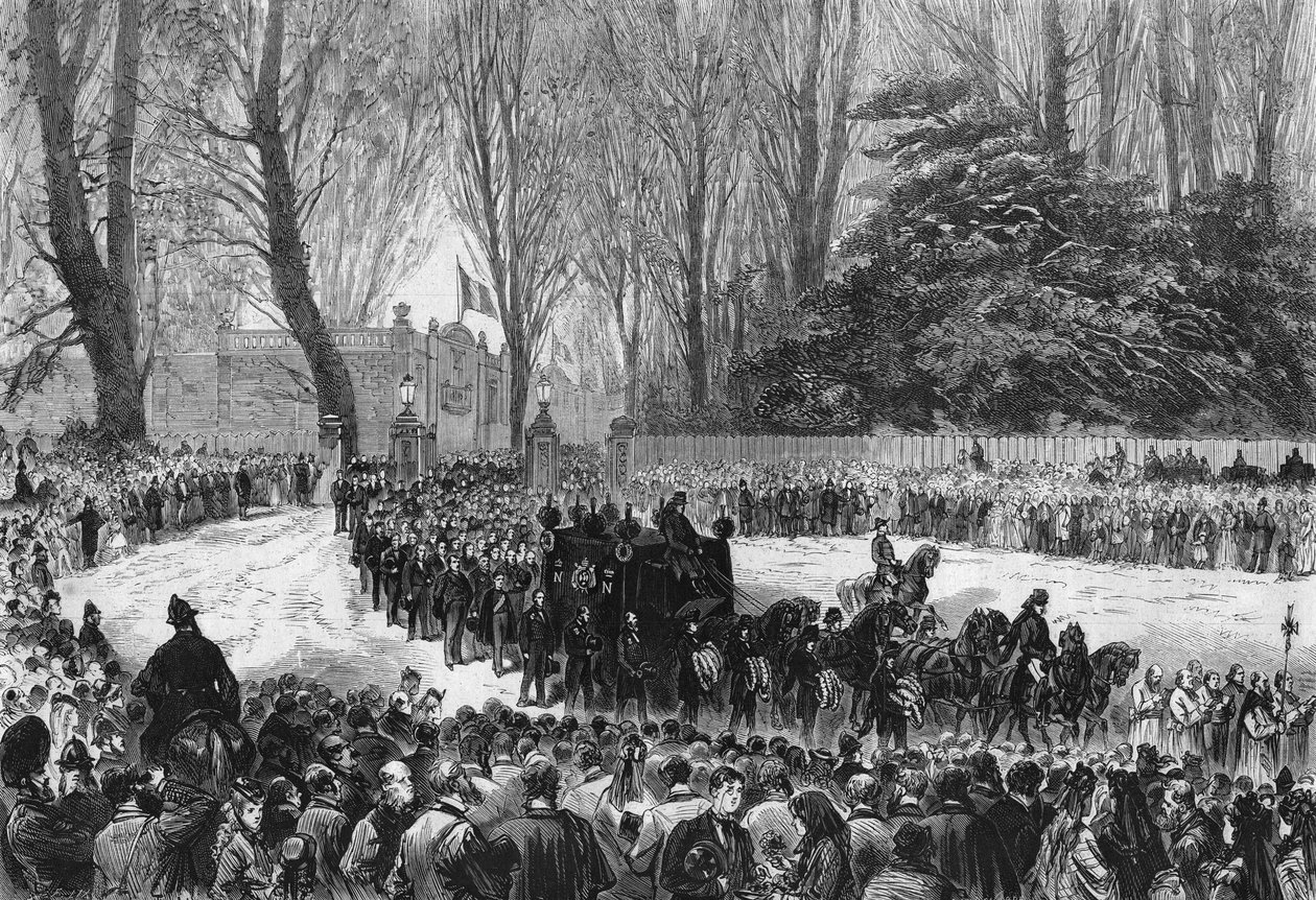 Obseques av Napoleon III i Chislehurst 1873. av French School