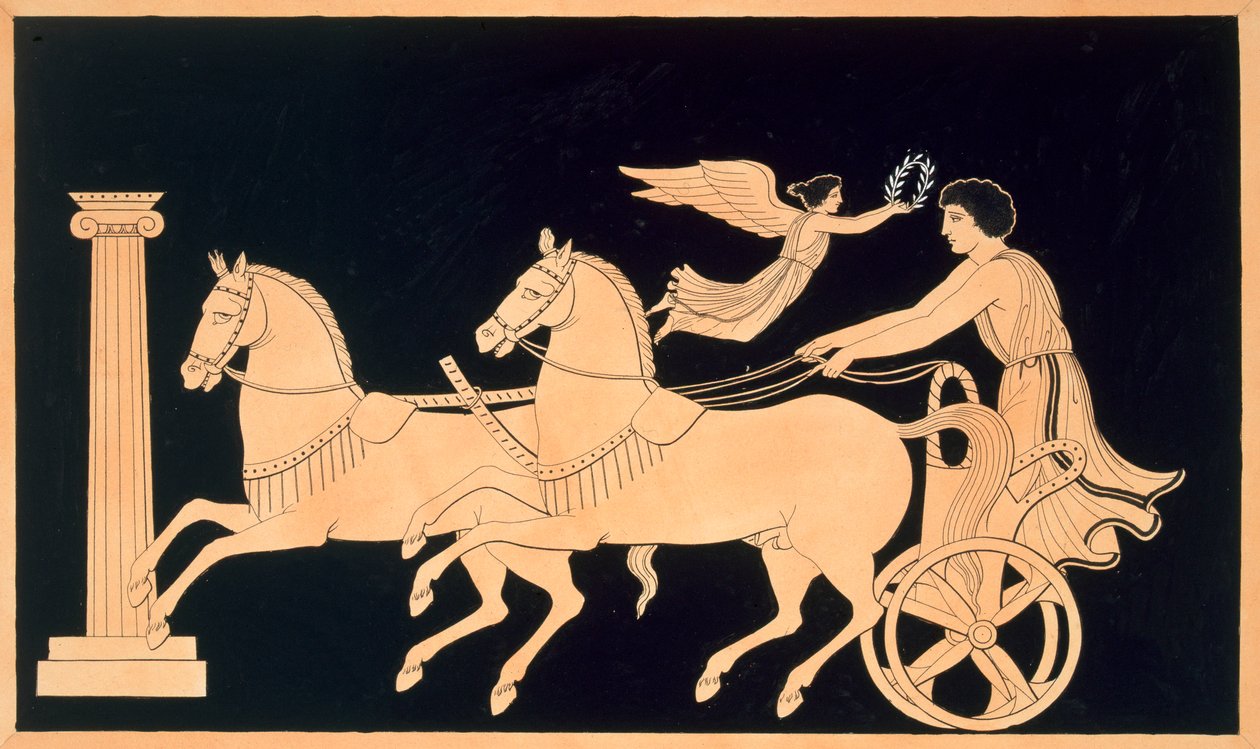 Olympisk vagnförare krönt med en lagerkrans, publicerad 1808-10 av French School