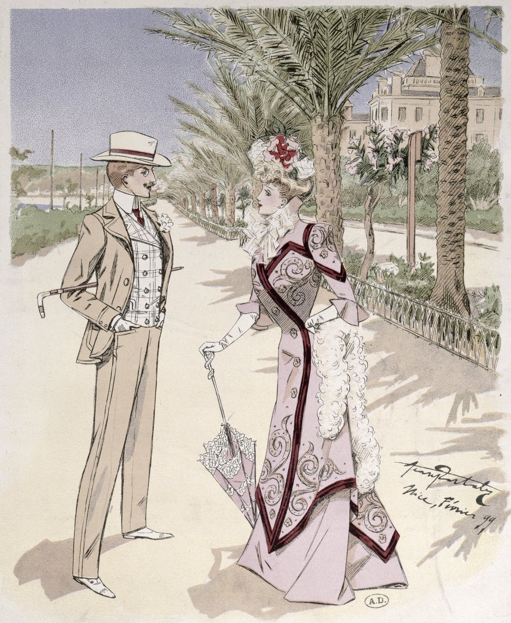 På Promenade des Anglais, Nice, februari 1899 av French School