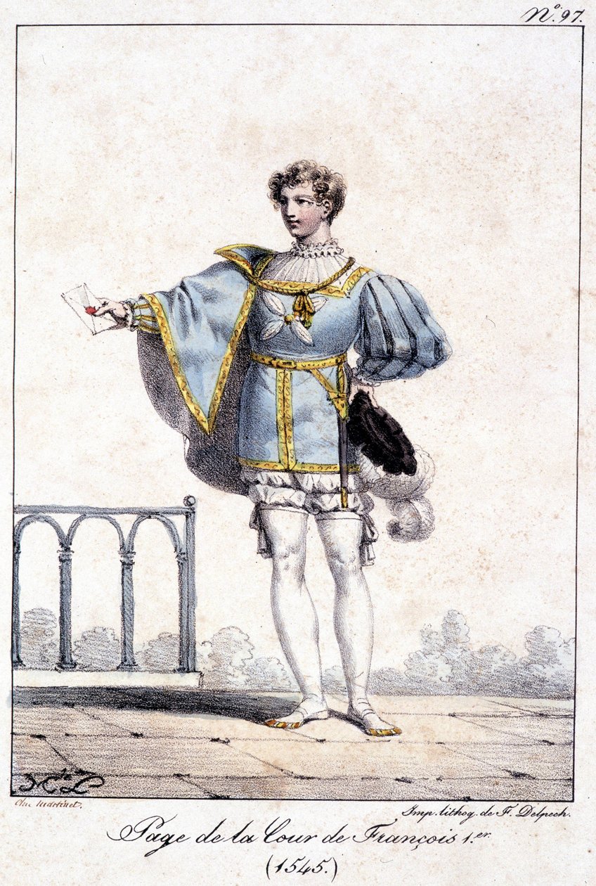 Ensidig gravyr vid Francois I:s hov cirka 1545. av French School