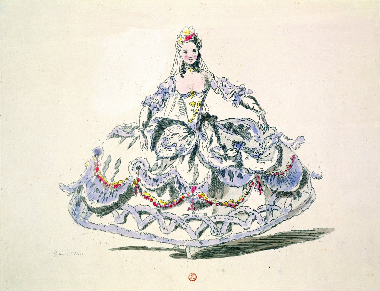 Operadräkt, från Menus Plaisirs Collection, faksimil av A. Guillaumot Fils av French School