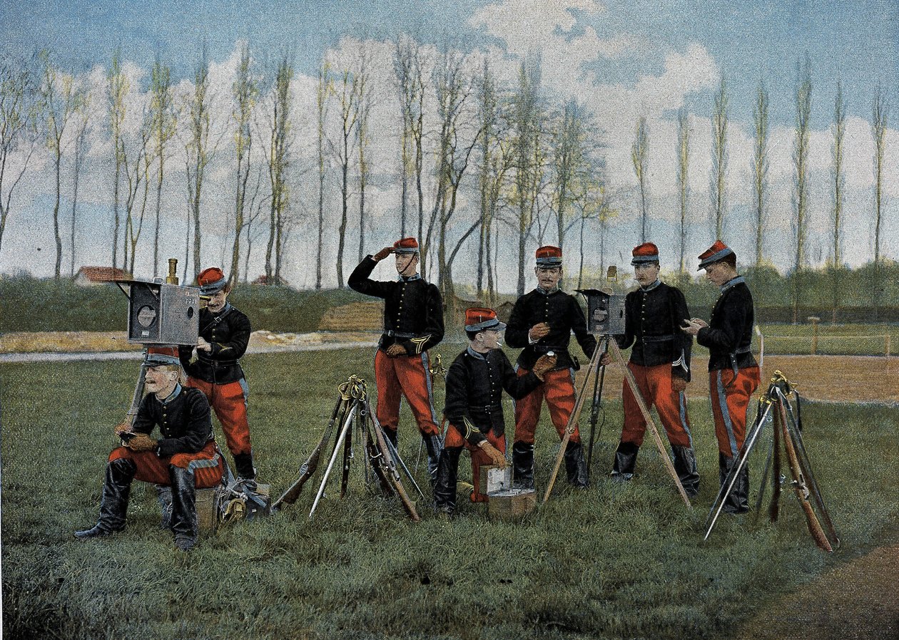 Optisk telegrafseans - i "" Military Album"" - inrikestjänst: kavalleri av French School