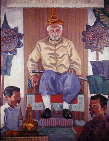 Oun Kham (1811-95), kung av Luang Prabang, Laos (olja på duk) av French School
