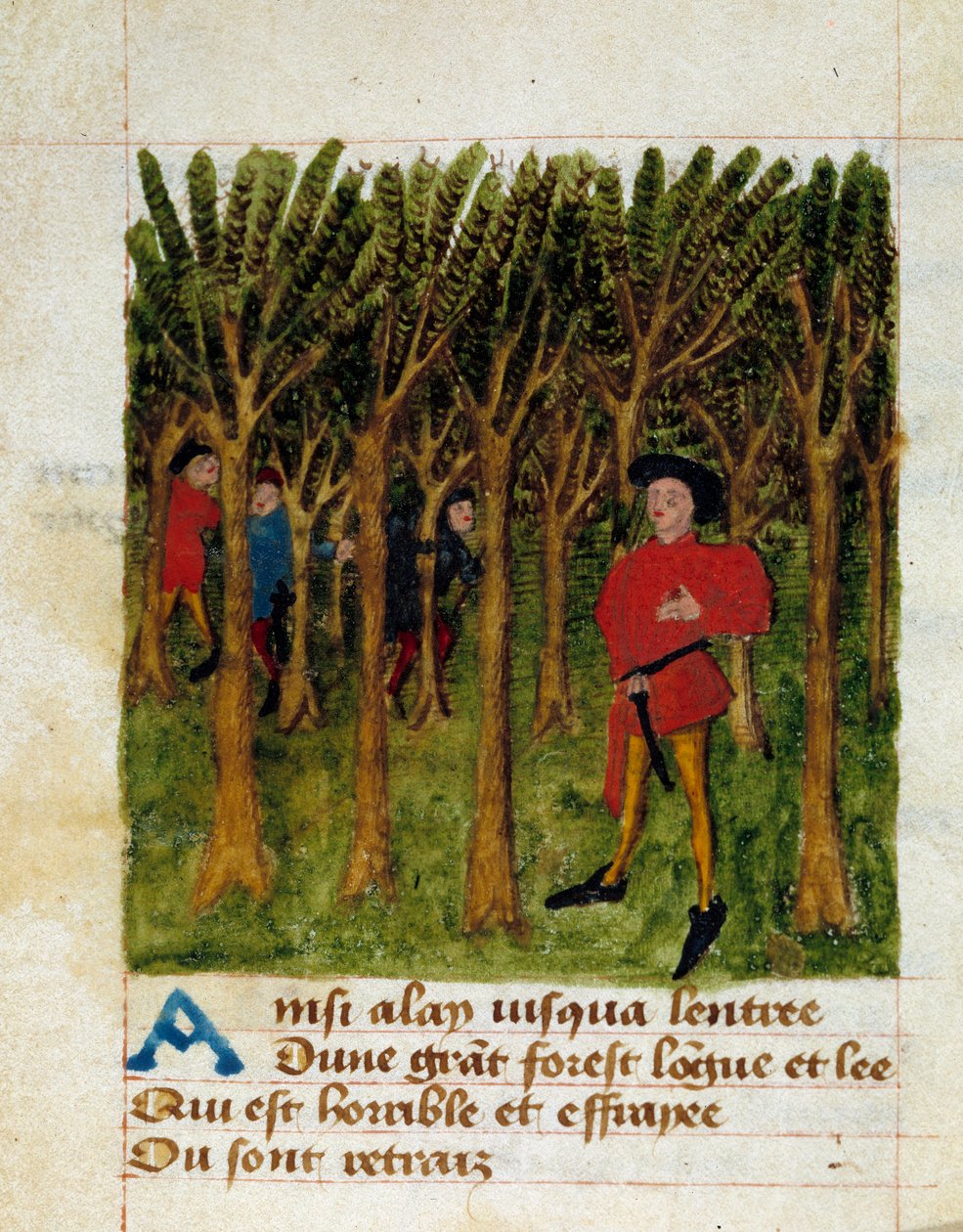 Sida ur "Passe temps Michault" av den franske poeten Michault le Caron dit Taillevent (1390/1395-1448/1458) 1400-tal Chantilly, Musee Conde av French School