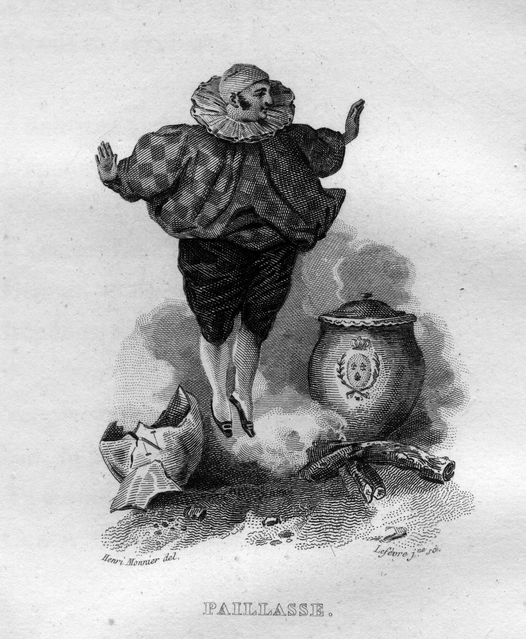 Paillasse Chanson de Beranger i "" Works Completes" (1834) av Pierre Jean de Beranger (1780-1857), fransk poet och låtskrivare. av French School