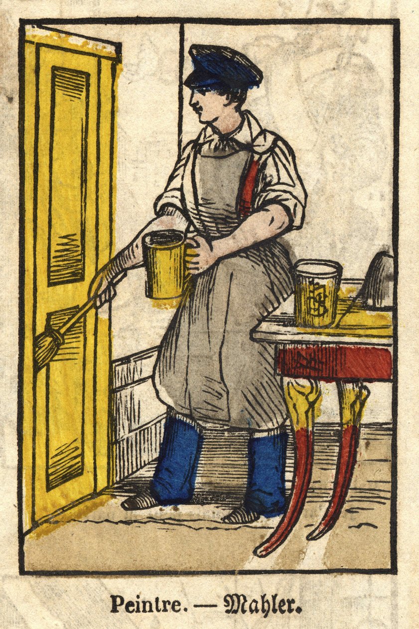 Målare; Serie om handel, bild av Epinal från 1800-talet. av French School