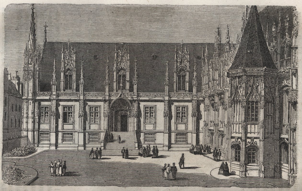 Justitiepalatset i Rouen - gravyr i "Histoire de France" av Victor Duruy (1811-1894) - 1882 av French School
