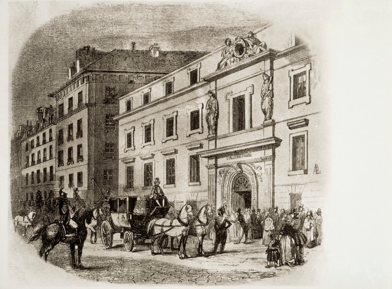Paris Conservatorium på 1830-talet (gravyr) av French School