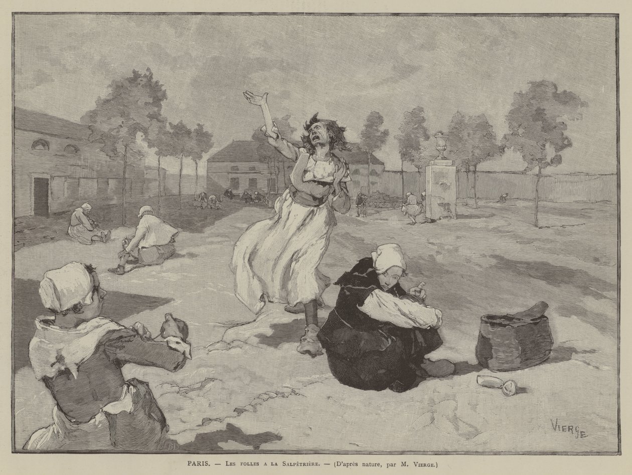 Paris, Les folles a la Salpetriere (gravyr) av French School