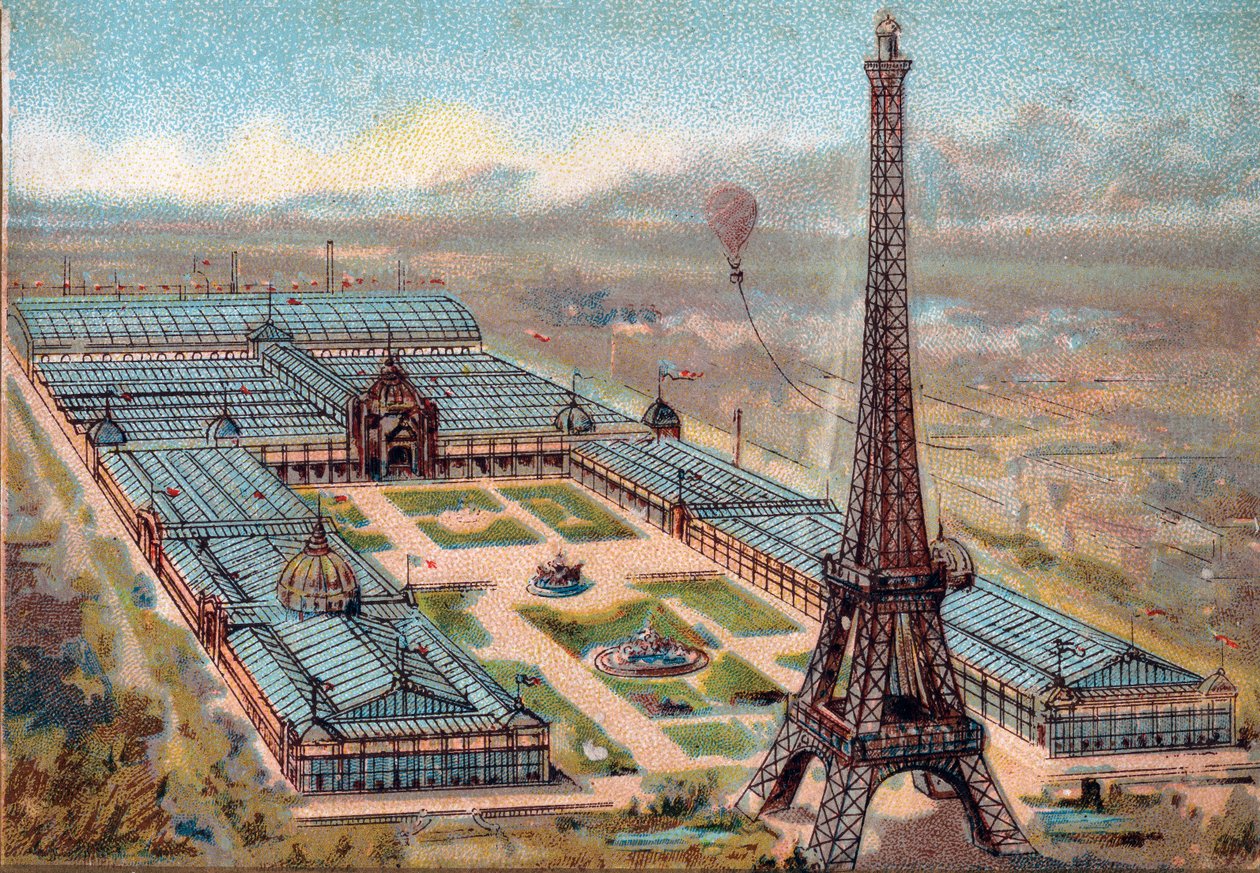 Paris. Universell utställning 1889: Eiffeltornet. av French School