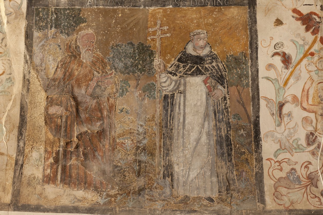 Församlingskyrka (Església de la Mare de Déu de Solers). Interiör. Mittskeppen. Muralmålningar. Detalj. 1500-talet (). av French School