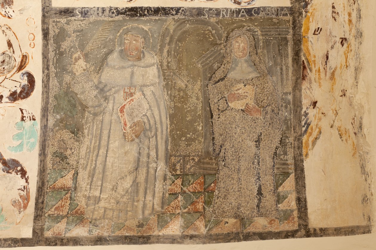 Sockenkyrka (Church of Our Lady of Solers). Interiör. Skepparna. Väggmålningar. Detalj. 1500-talet (?). av French School