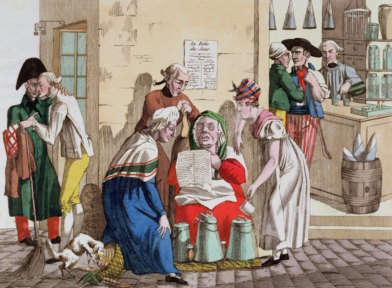 Parisisk mjölksäljare och leverantör av nyheter, ca 1815 av French School