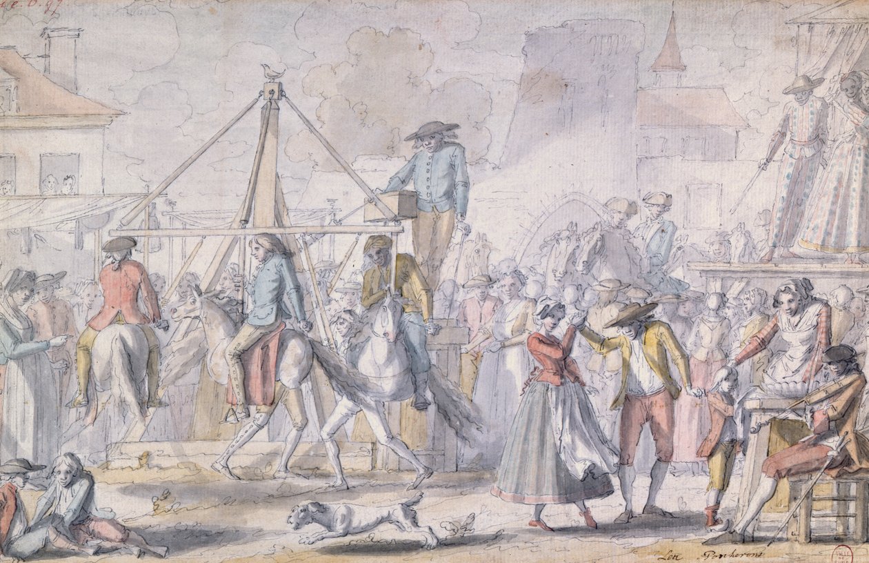 Parisian Pleasure Ground, känd som Les Porcherons (penna och wc på papper) av French School