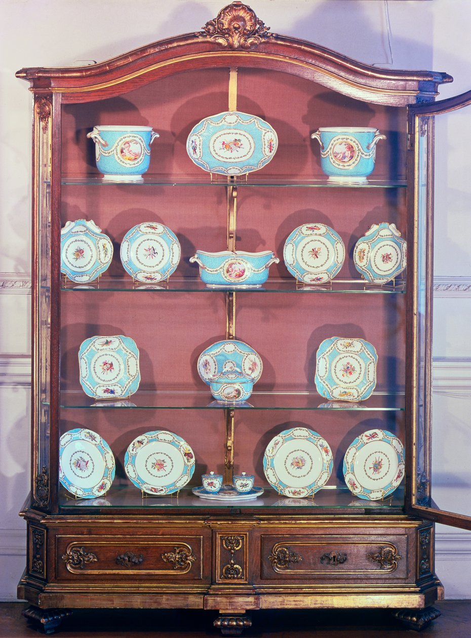 Del av Sevres Melbourne Service, 1770-71 (mjukpasta porslin) av French School