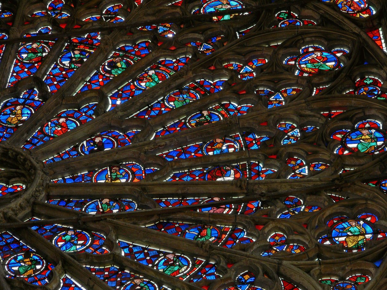 Delvis vy av norrrosfönstret, ca 1300 av French School