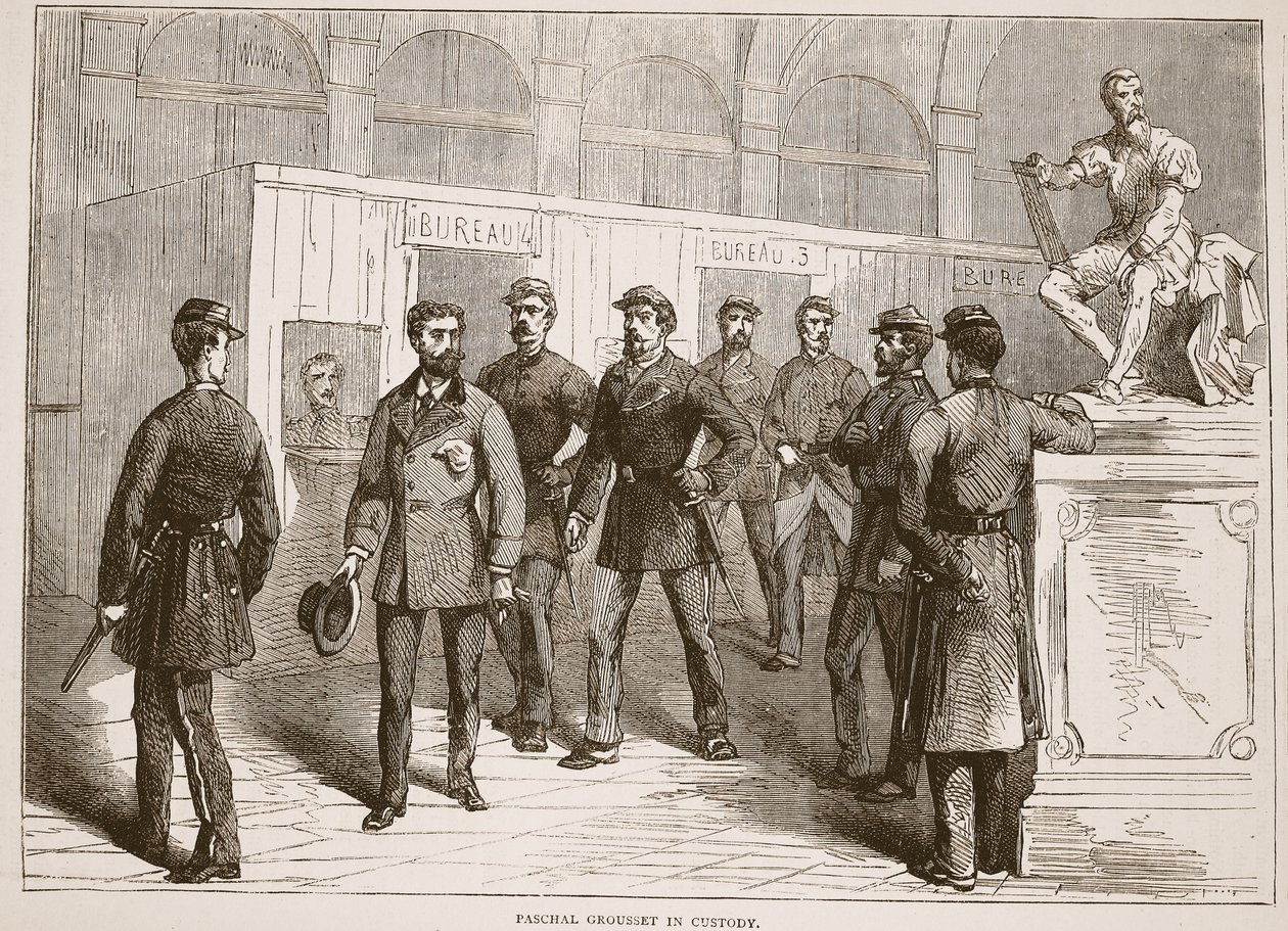Paschal Grousset i förvar, illustration från Cassells historia om kriget mellan Frankrike och Tyskland, 1870-1871 av French School