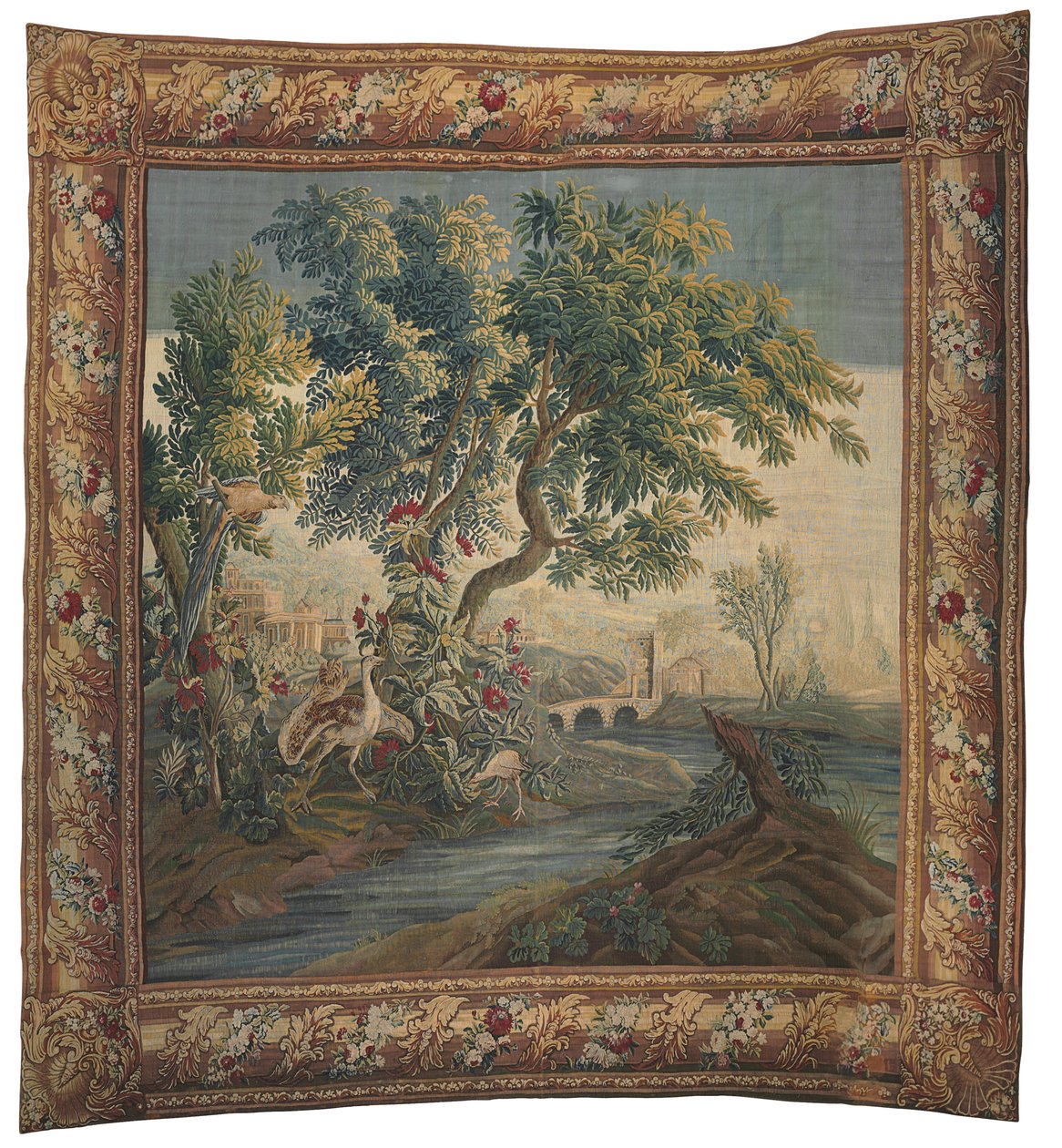 Pastoral gobeläng, Beauvais, mitten av 1700-talet (silke och ull) av French School
