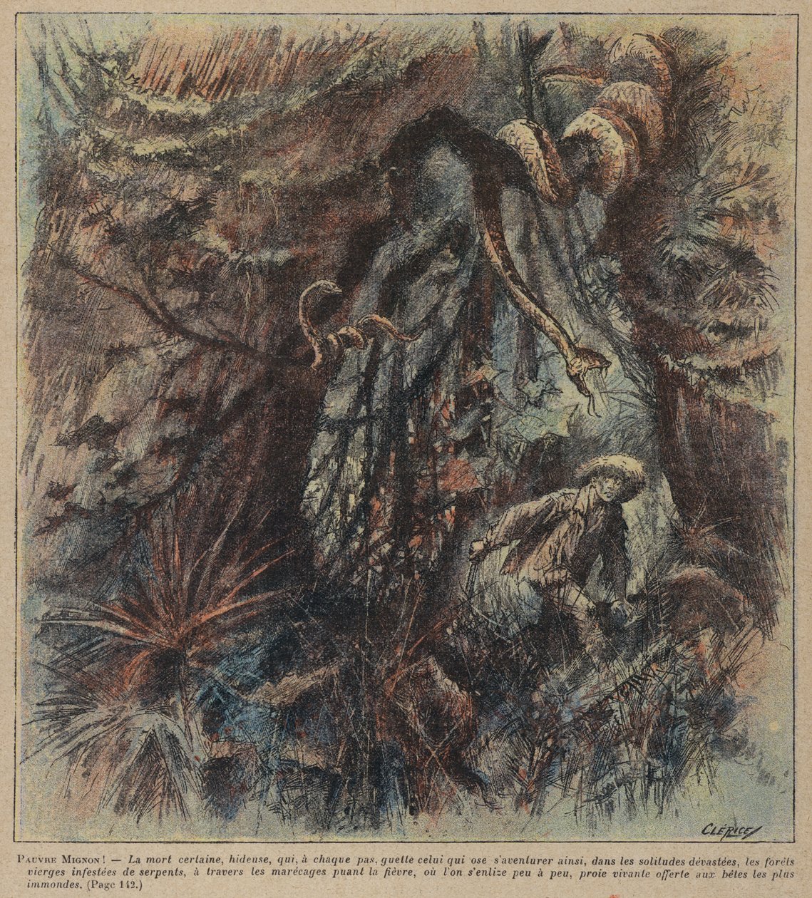 Pauvre Mignon av Edmond Ladoucette (färglitografi) av French School