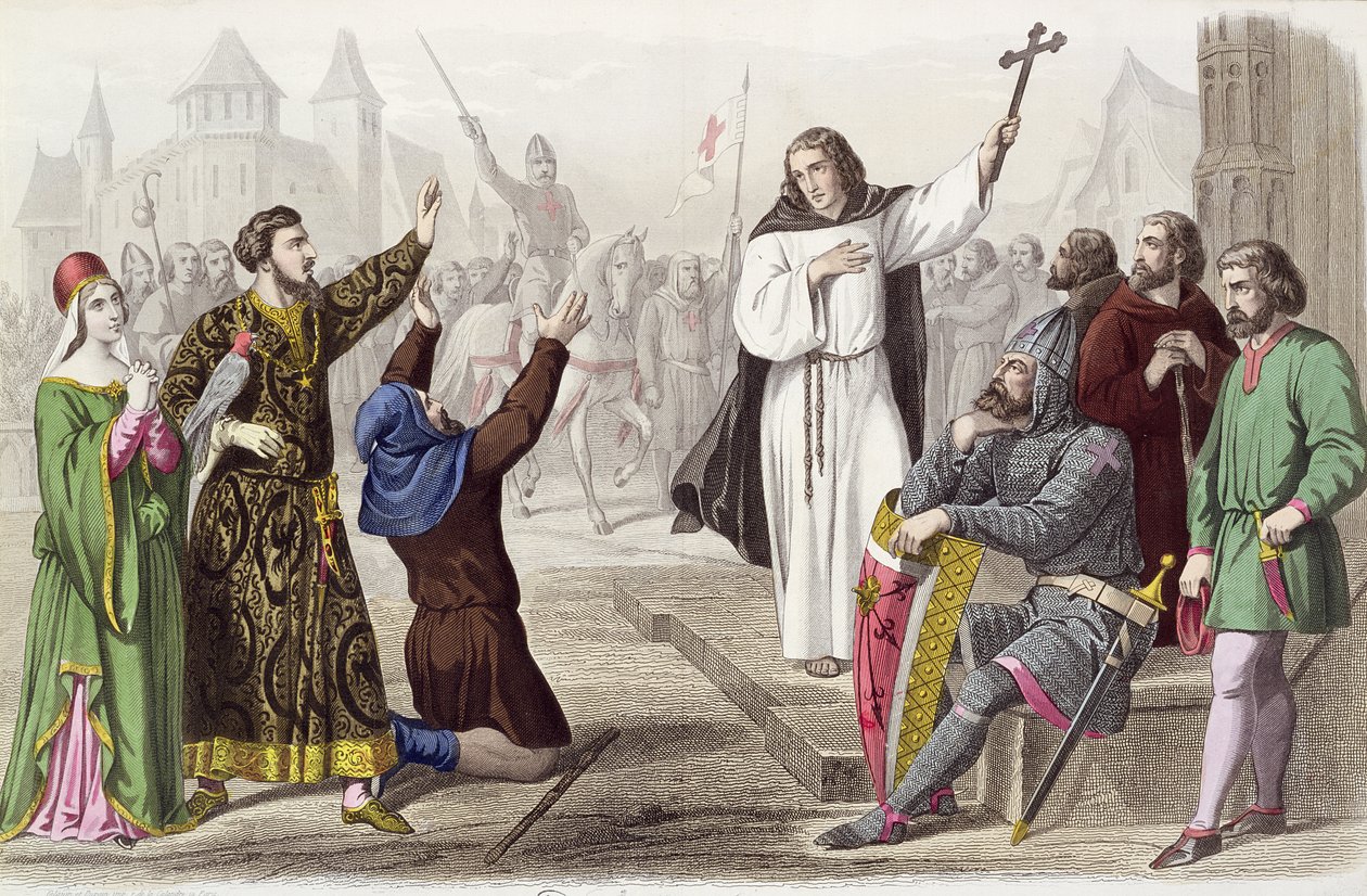 Eremiten Peter (1050-1115) predikade under det första korståget 1095 av French School