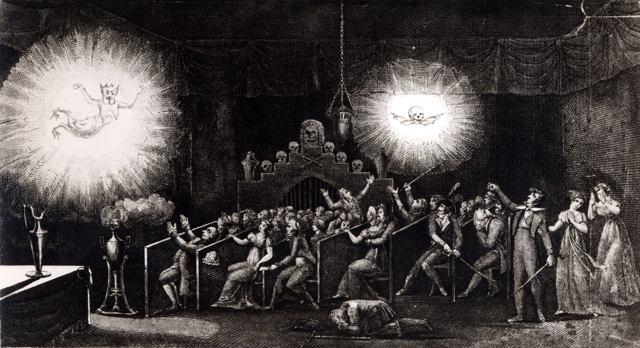 Phantasmagoria, från Scientific and Anecdotal Recreational Memoirs av Etienne Gaspard Robertson (1763-1837), Paris, 1831 av French School