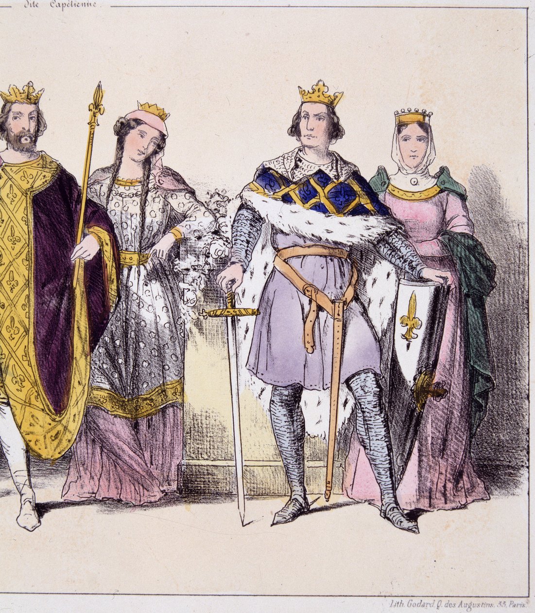 Philippe Auguste och Isabelle de Hainaut - i "Den franska monarkin i tryck"" av French School