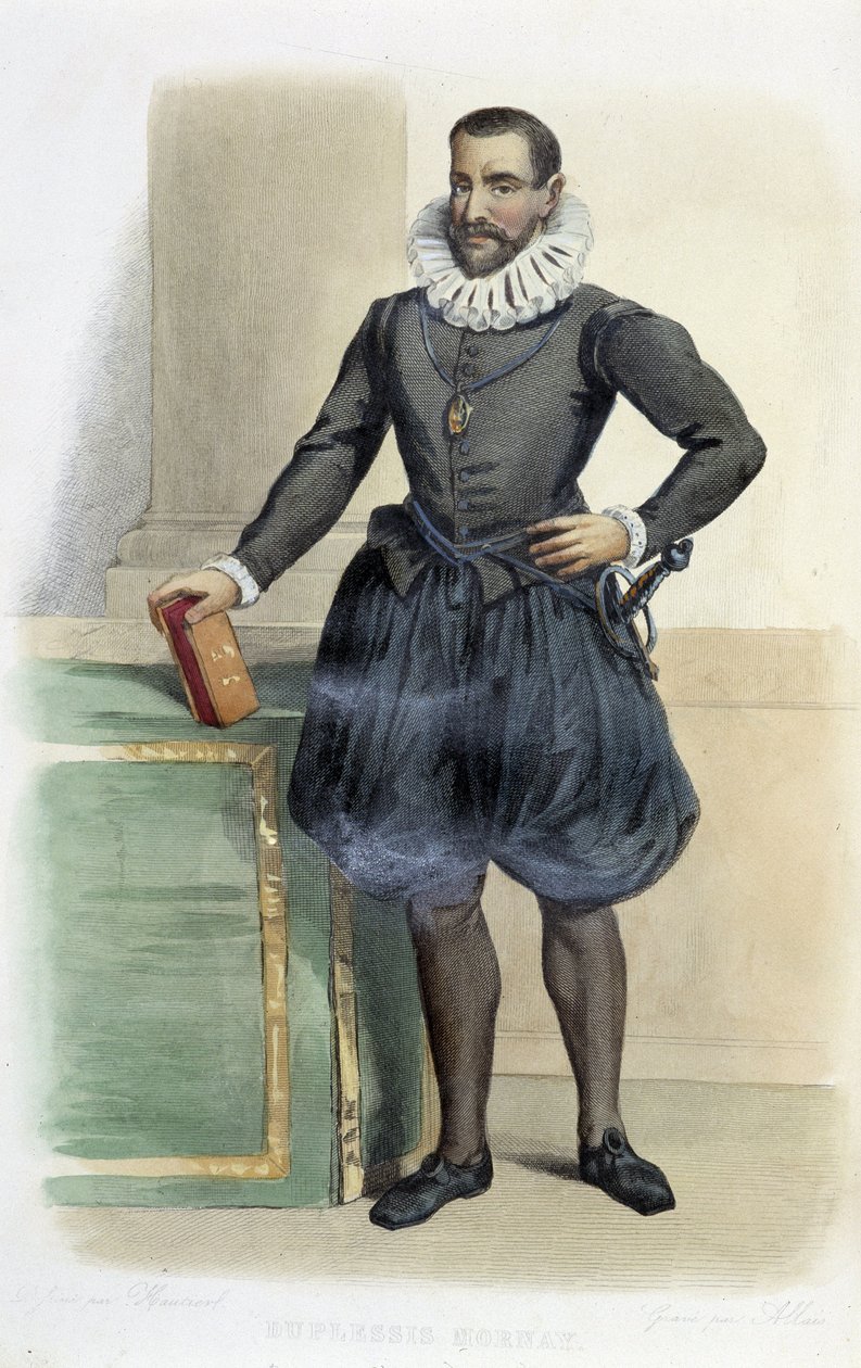Philippe de Mornay, Lord of Plessis Marly, dit Duplessis Mornay, fransk statsman (1549-1623). - i ""Den franske Plutarchen"", red. Mennechet av French School