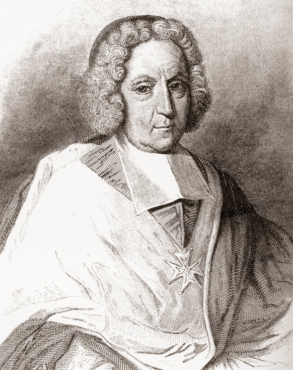 Pierre-Paul Guérin de Tencin, 1679-1758. Fransk kyrklig, ärkebiskop av Embrun och Lyon och kardinal. Från Les Heures Libres publicerad 1908. av French School