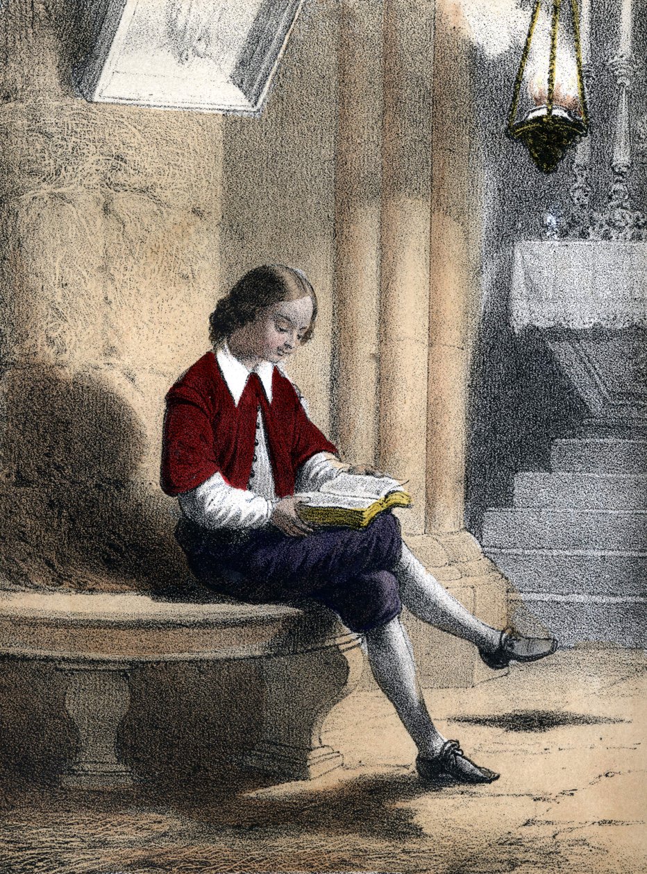 Pierre Gassendi (1592 - 1655): när han satt under lampan upphängd från voîte (av kyrkan), började han läsa - i "" Les enfants illustres - tales historiques""" av Madame Eugenie Foa av French School