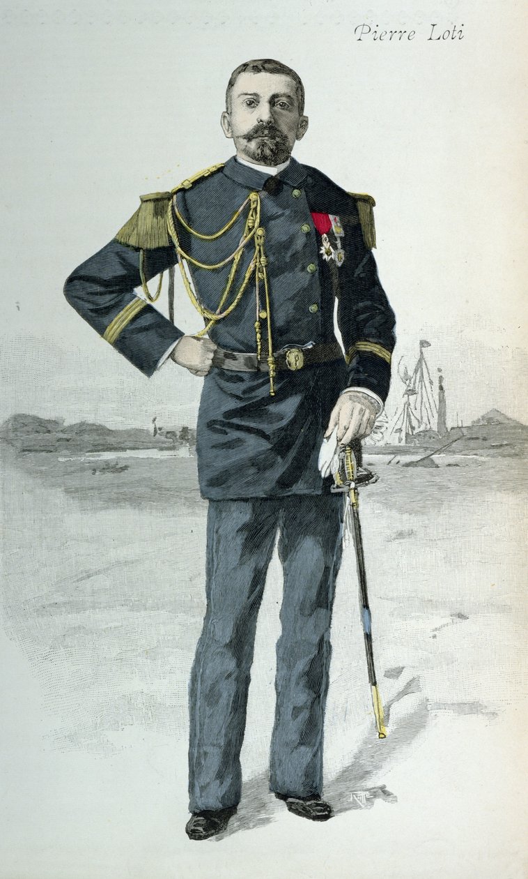 Pierre Loti (1850-1923), omslagsillustration av La Revue Illustree, 1 oktober 1889 av French School