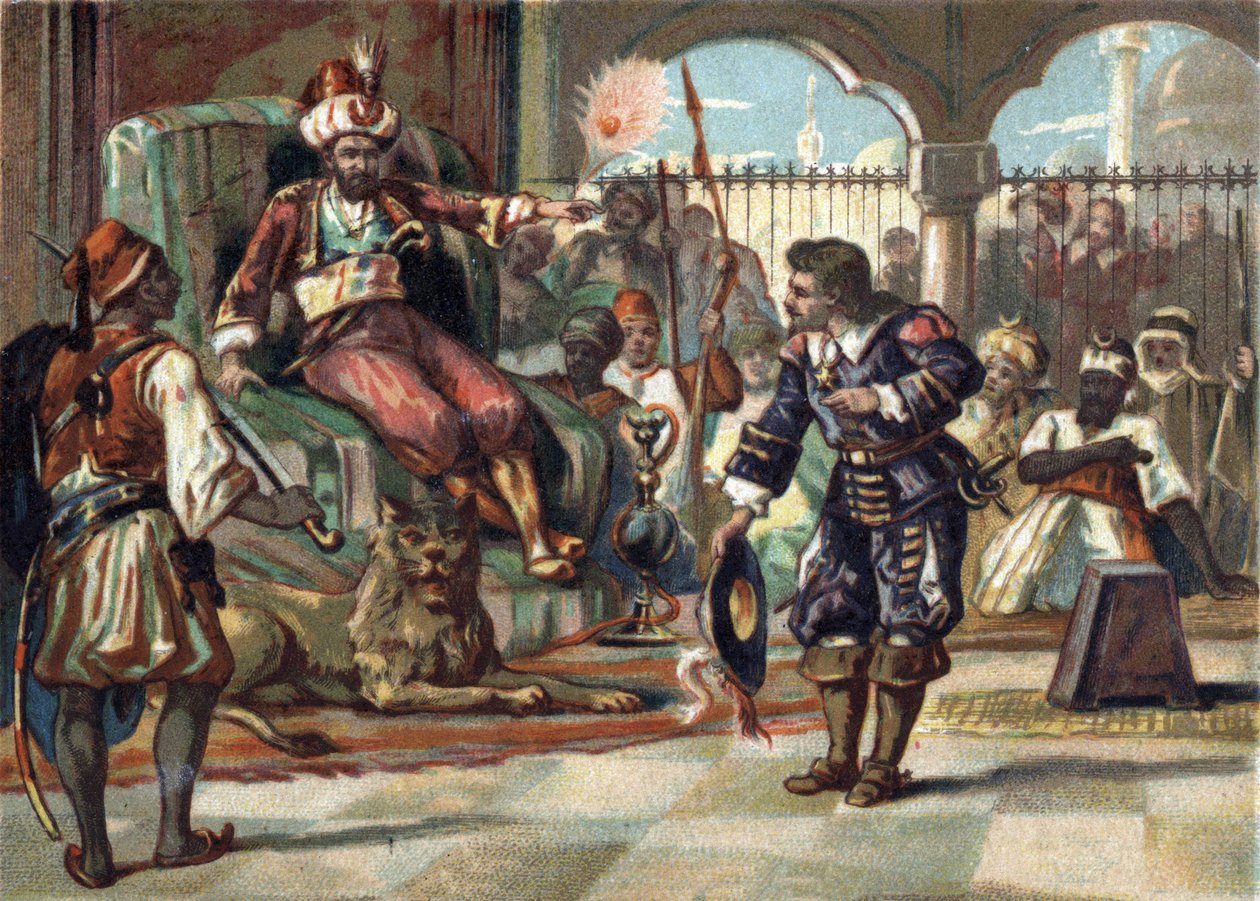 Pierre Porcon de La Barbinais, kapten på fregatten, togs till fånga av Algiers dey. Han skickade honom för att förhandla med kung Ludvig XIV om behandlingen av franska fångar i Algeriet och fredsavtalen. Kungen vägrade förslagen, och bretonsk com av French School