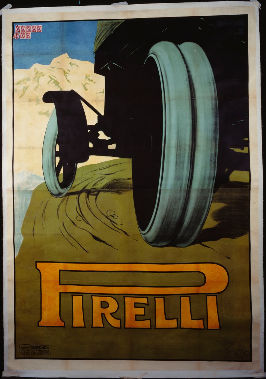Pirelli, ca 1920 (färglitografi) av French School